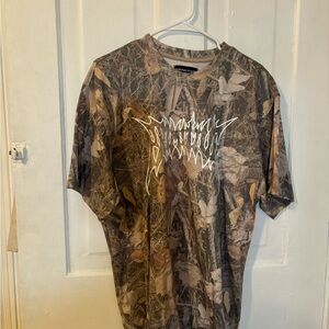 Primitive Brown Short Sleeve Tee with Camouflage Design